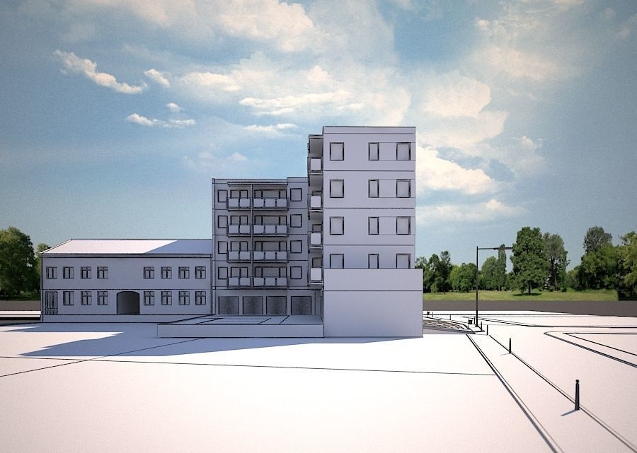 CORNER MULTI-FAMILY BUILDING  3D model_15