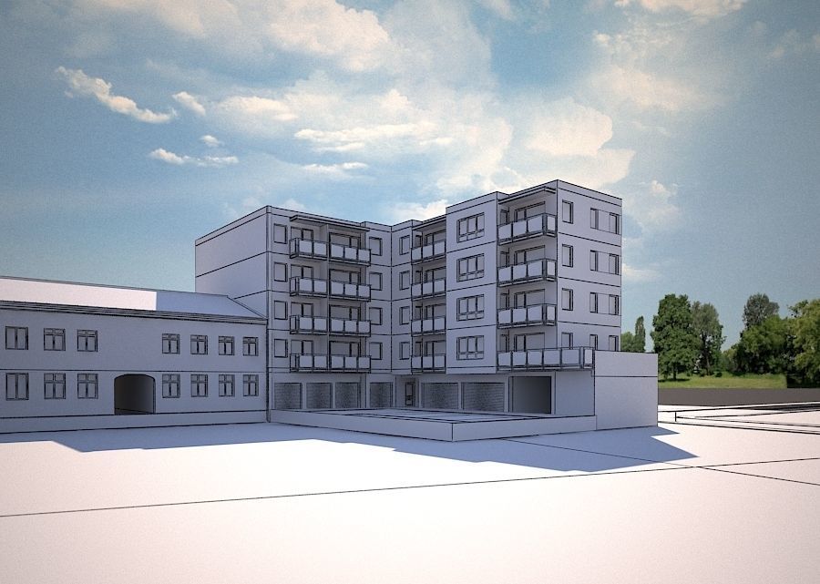 CORNER MULTI-FAMILY BUILDING  3D model_12