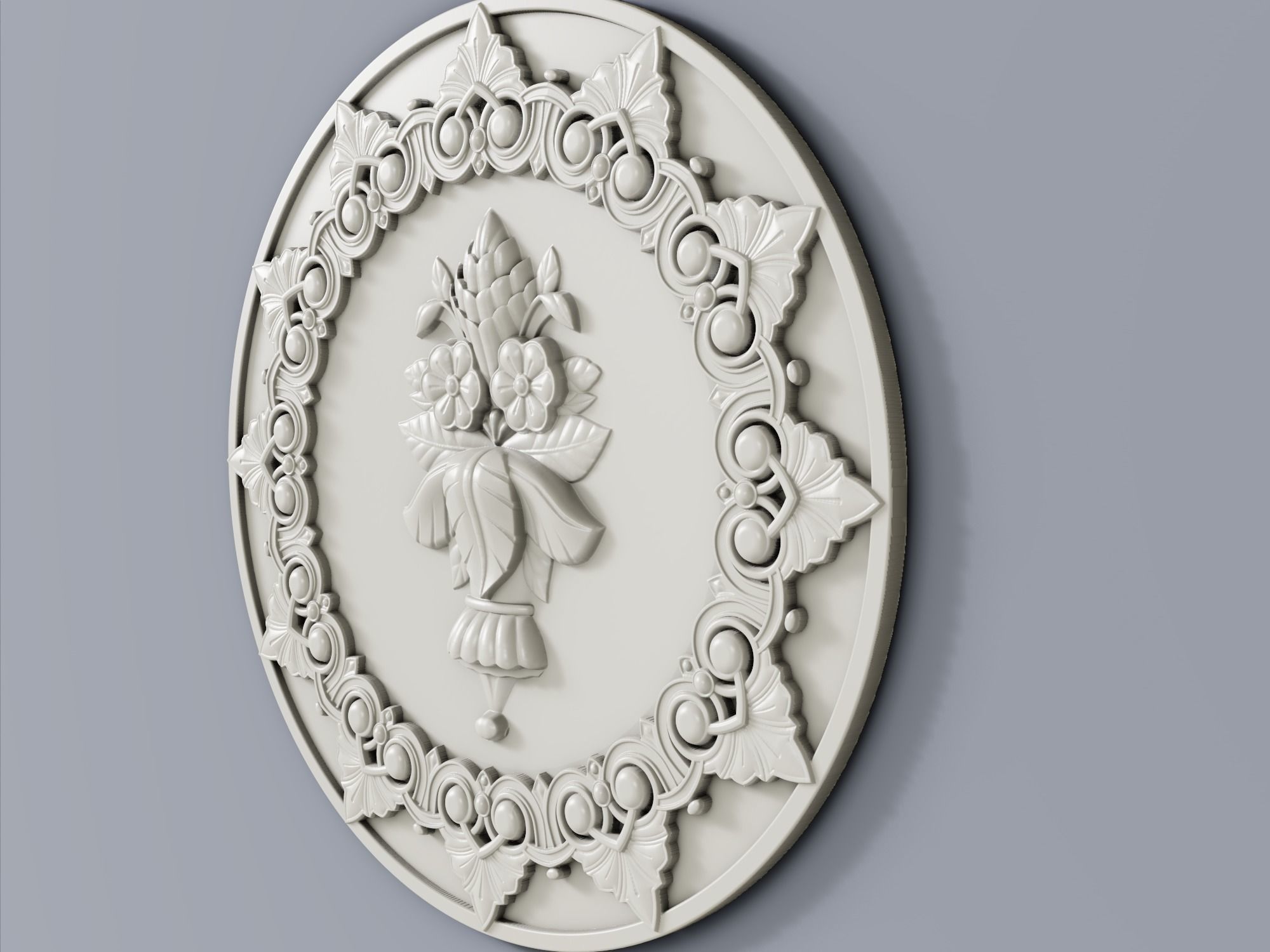Classic baroque cartouches element  017 3D print model_0
