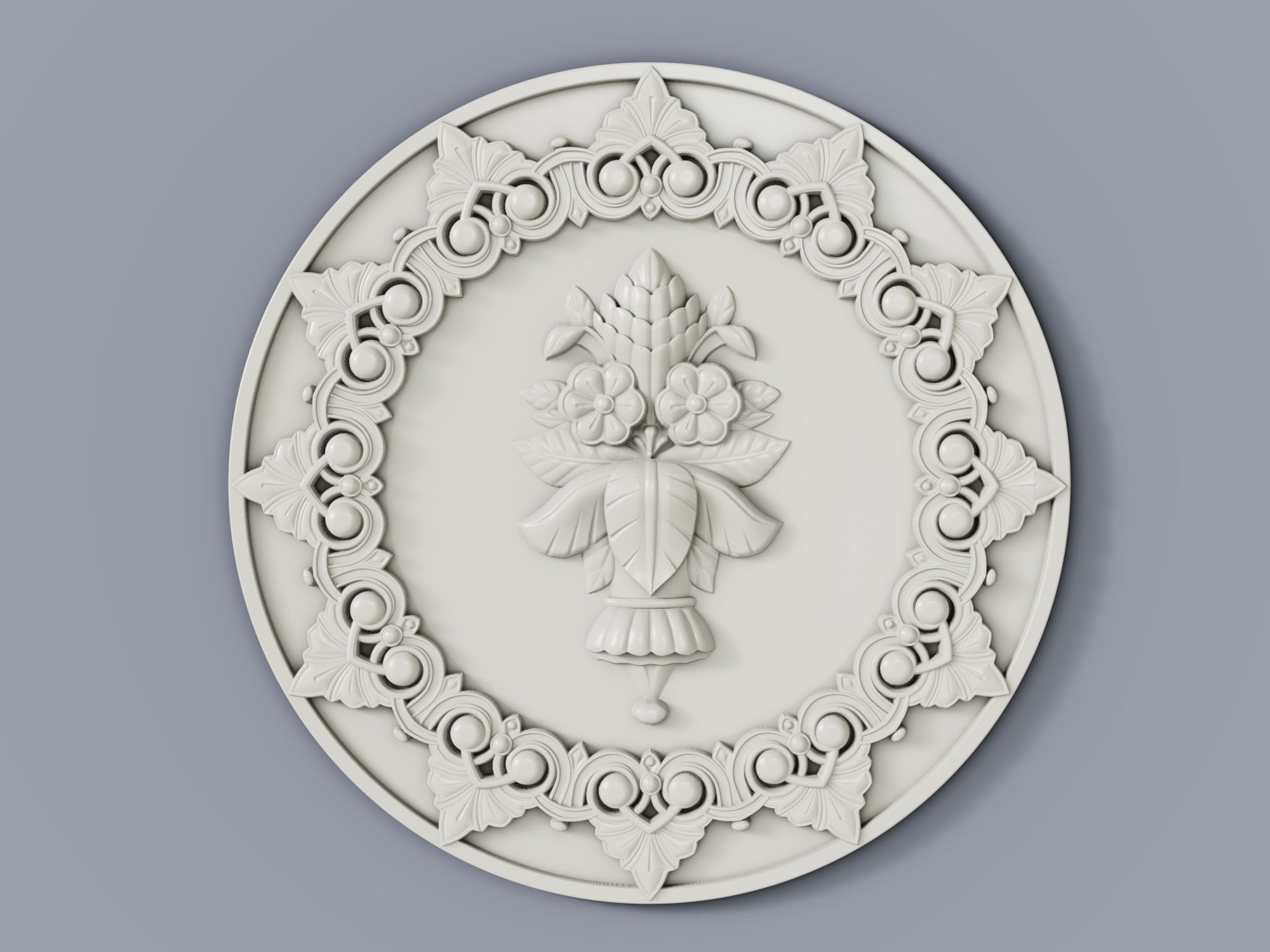 Classic baroque cartouches element  017 3D print model_2