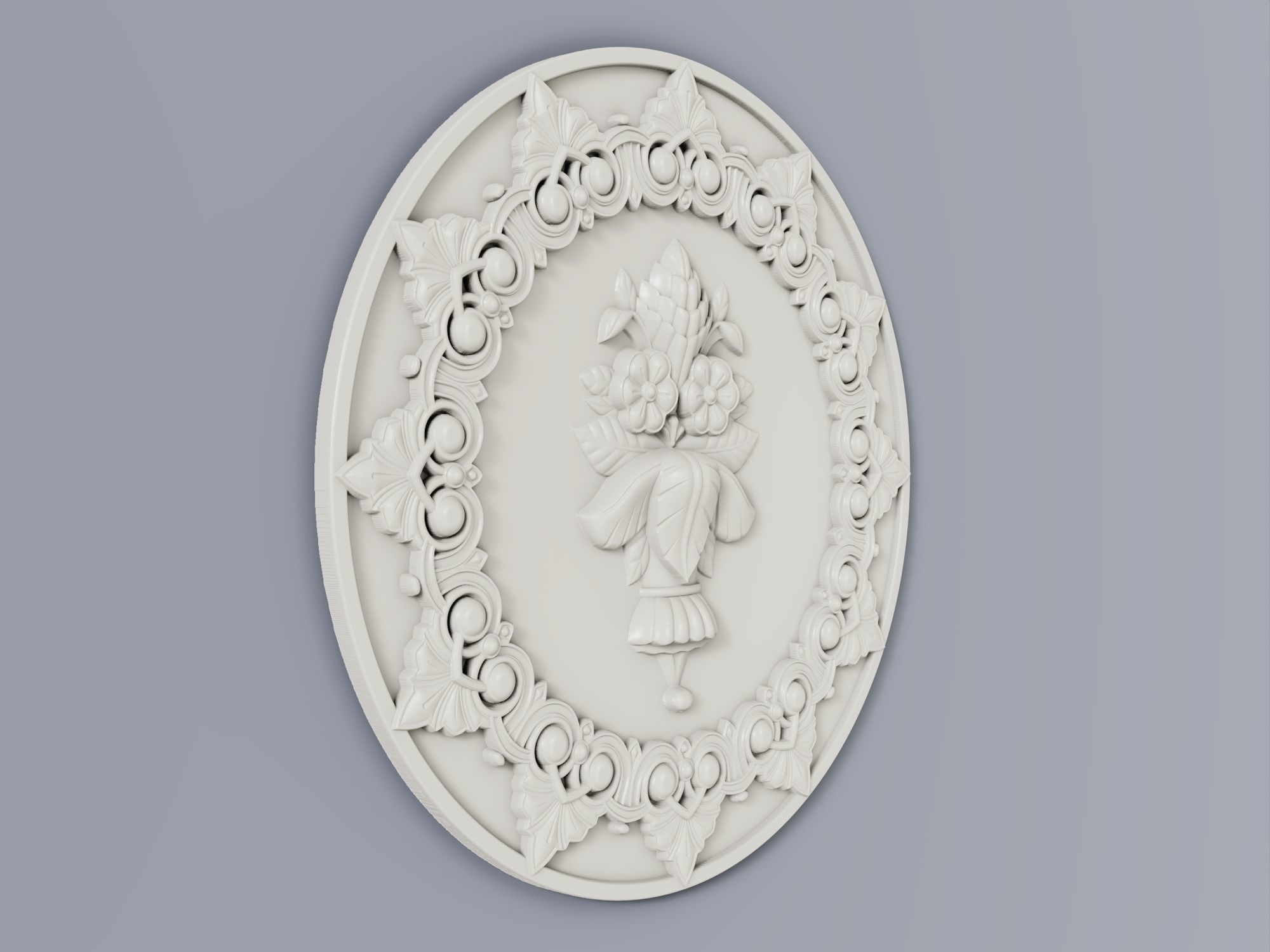 Classic baroque cartouches element  017 3D print model_1
