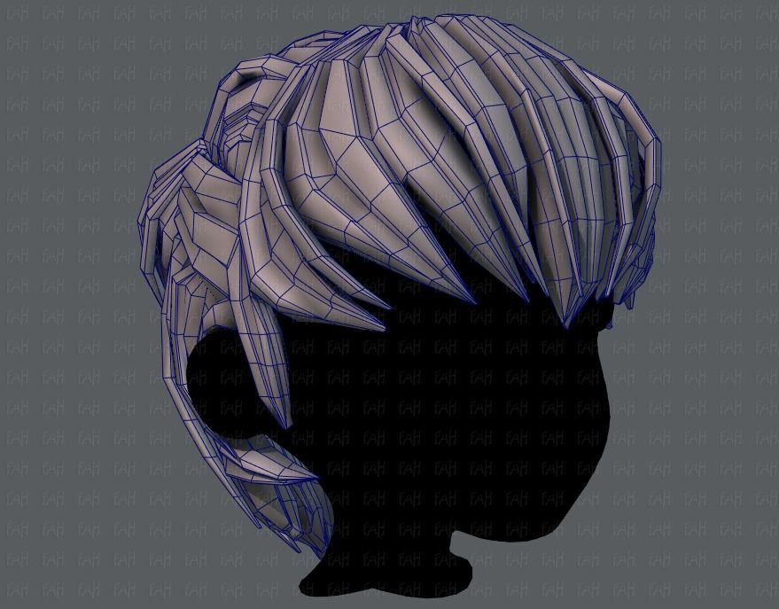 3D Hair style for boy V38 Low-poly 3D model_26