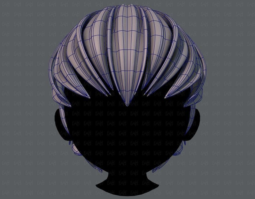 3D Hair style for boy V38 Low-poly 3D model_9