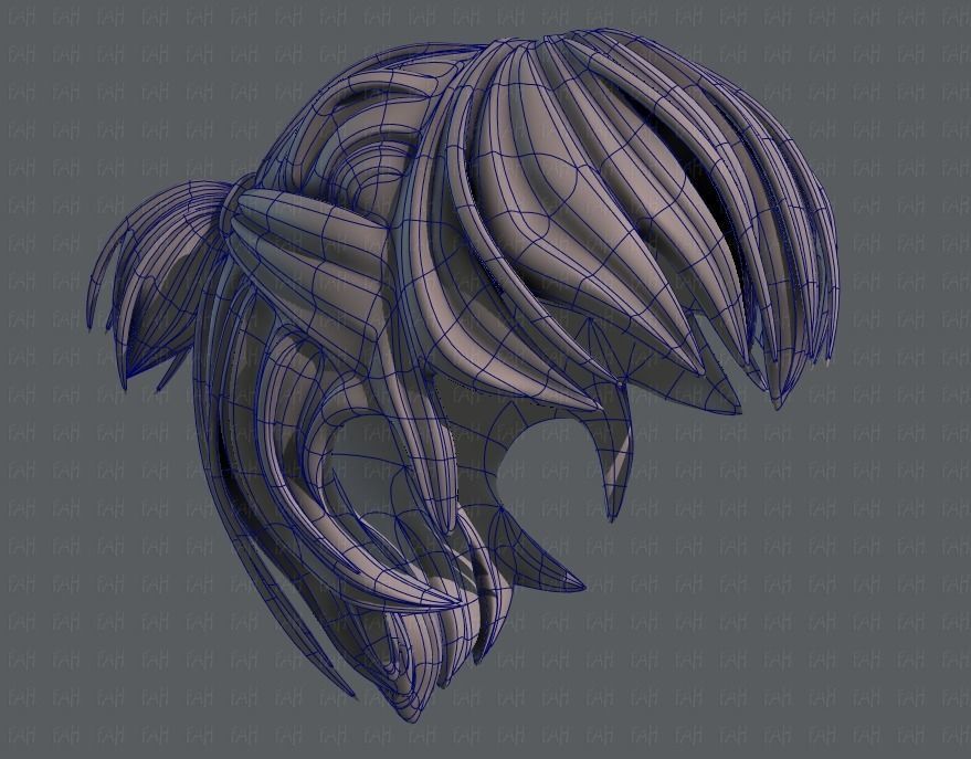 3D Hair style for boy V38 Low-poly 3D model_42