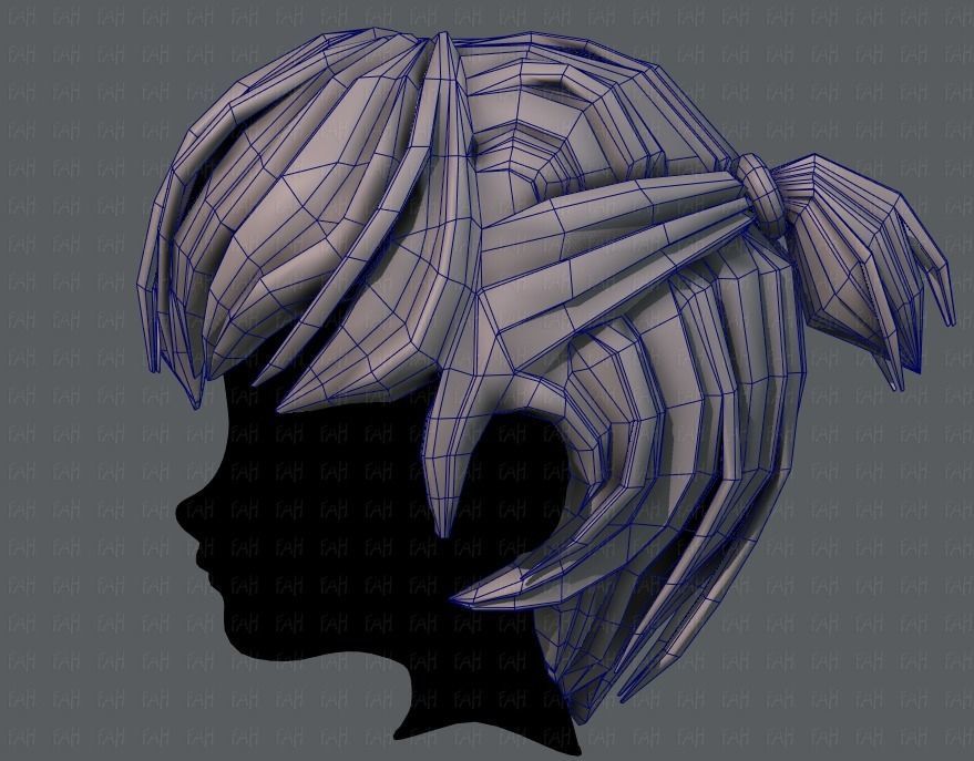 3D Hair style for boy V38 Low-poly 3D model_31
