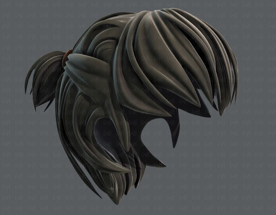 3D Hair style for boy V38 Low-poly 3D model_41