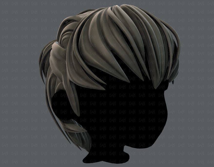 3D Hair style for boy V38 Low-poly 3D model_2