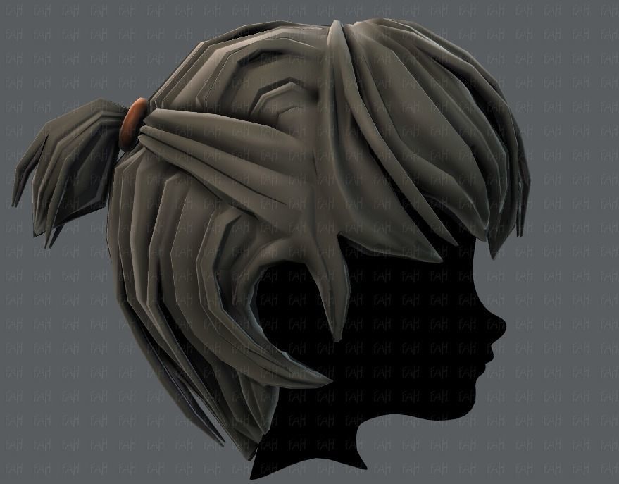3D Hair style for boy V38 Low-poly 3D model_19