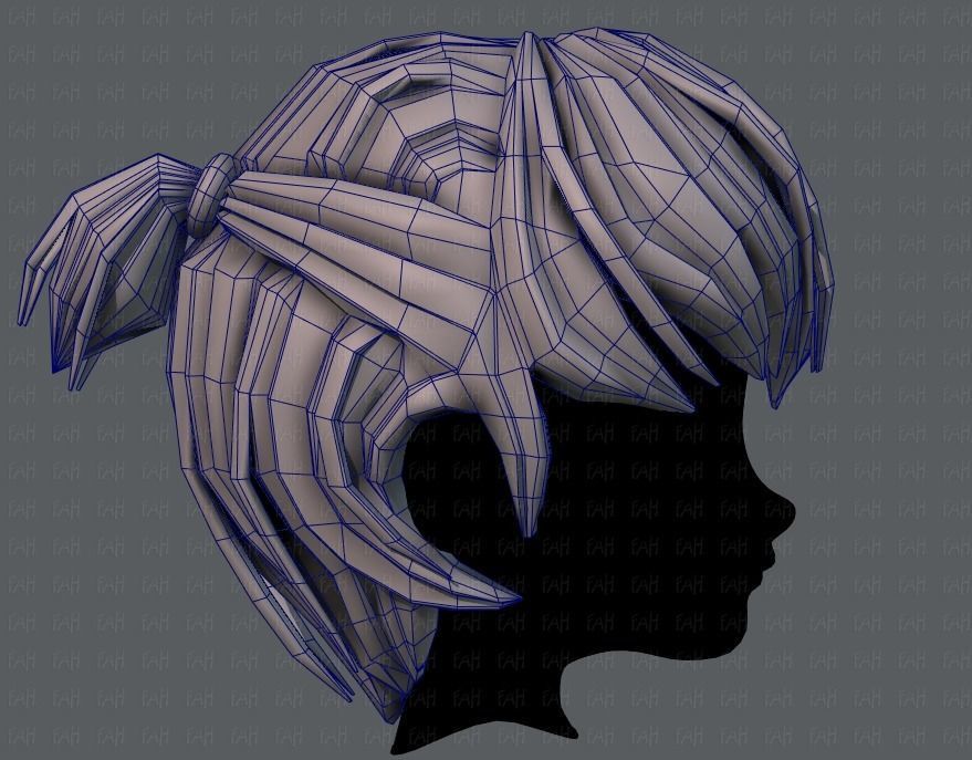 3D Hair style for boy V38 Low-poly 3D model_27