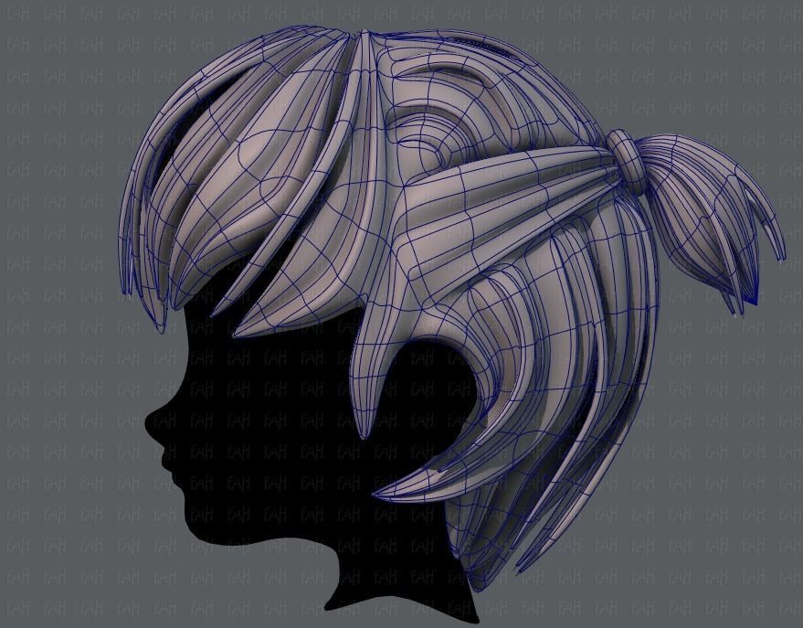 3D Hair style for boy V38 Low-poly 3D model_15