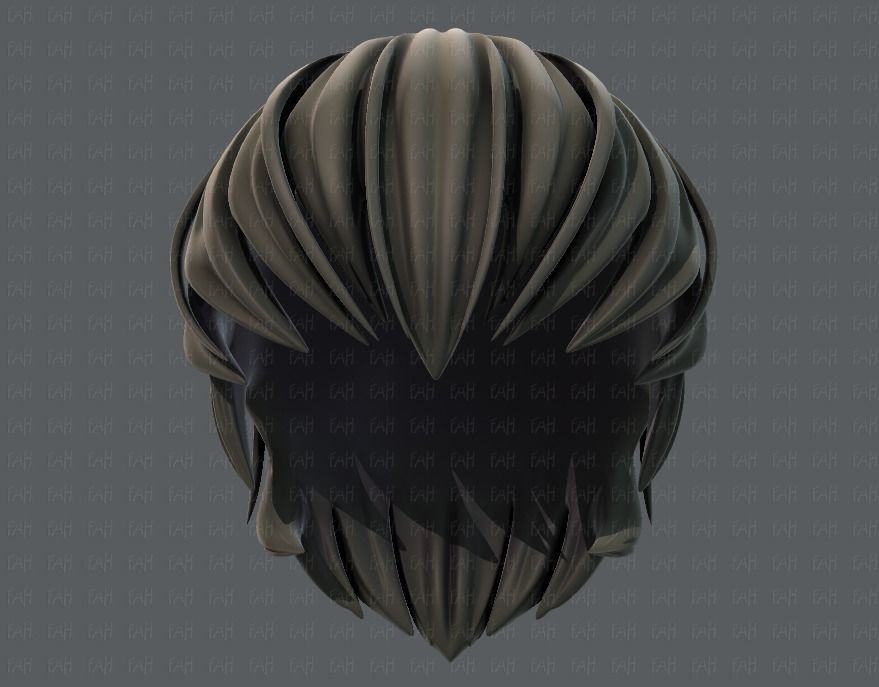 3D Hair style for boy V38 Low-poly 3D model_37