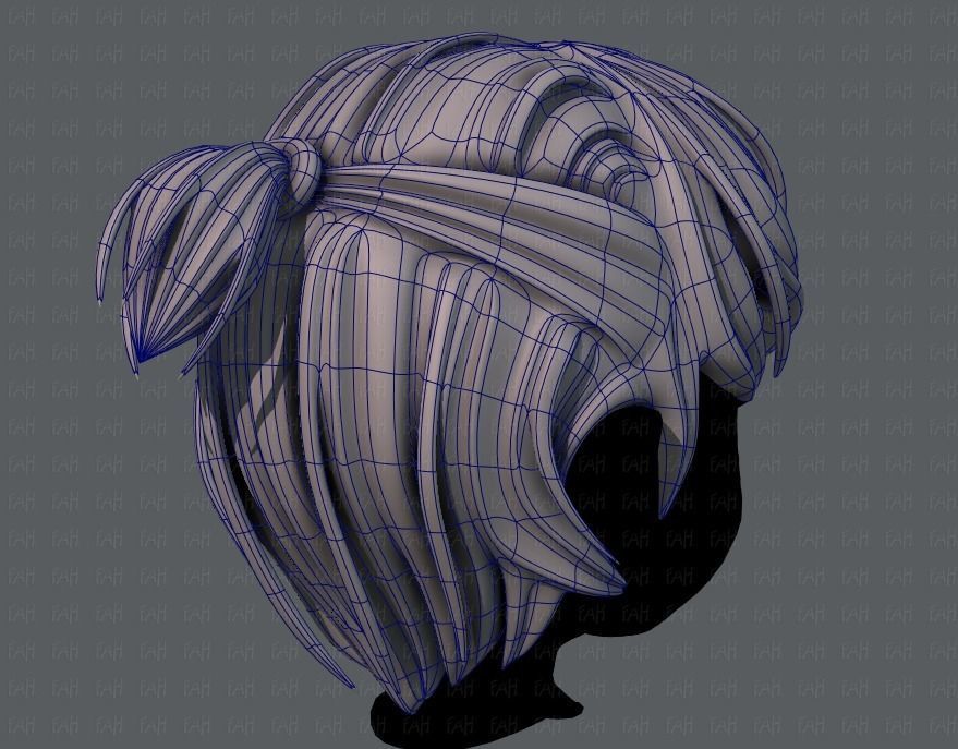 3D Hair style for boy V38 Low-poly 3D model_12