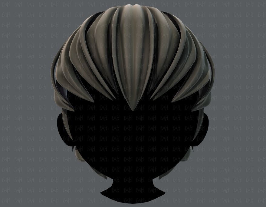 3D Hair style for boy V38 Low-poly 3D model_1