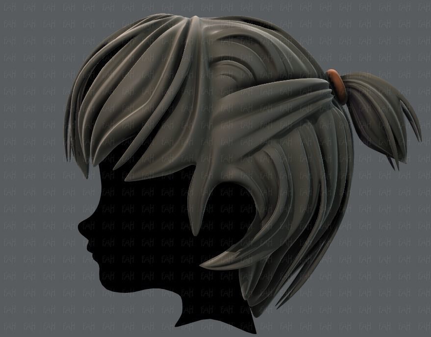 3D Hair style for boy V38 Low-poly 3D model_7