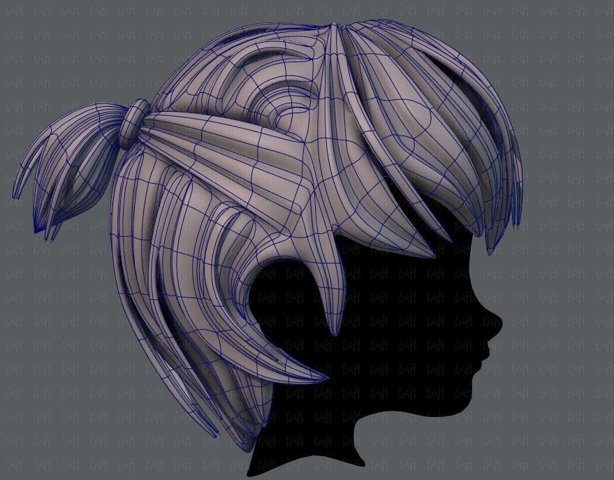 3D Hair style for boy V38 Low-poly 3D model_11