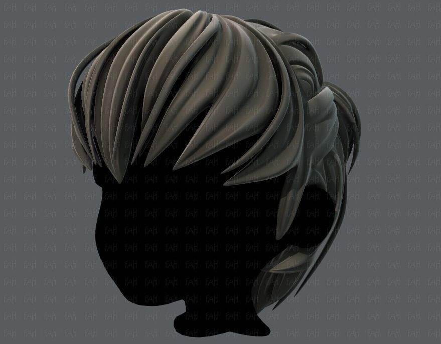 3D Hair style for boy V38 Low-poly 3D model_8