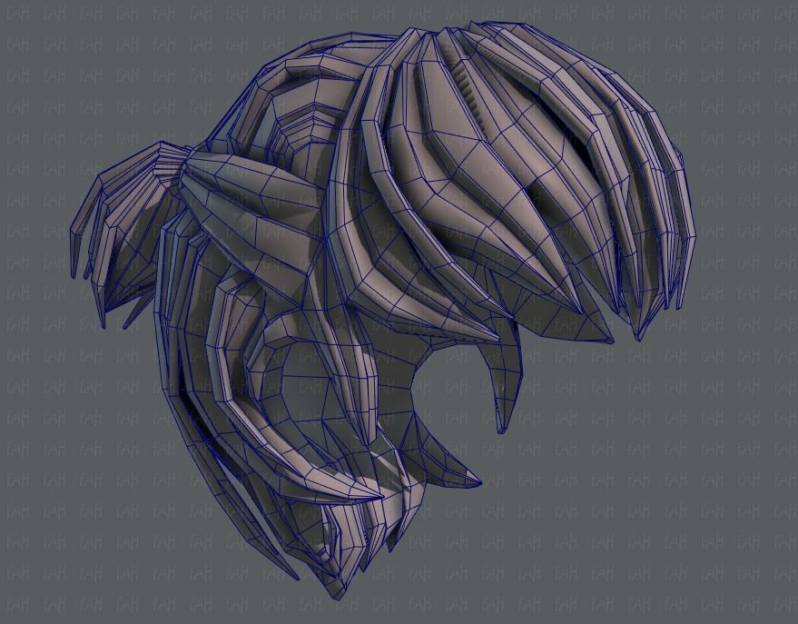 3D Hair style for boy V38 Low-poly 3D model_44