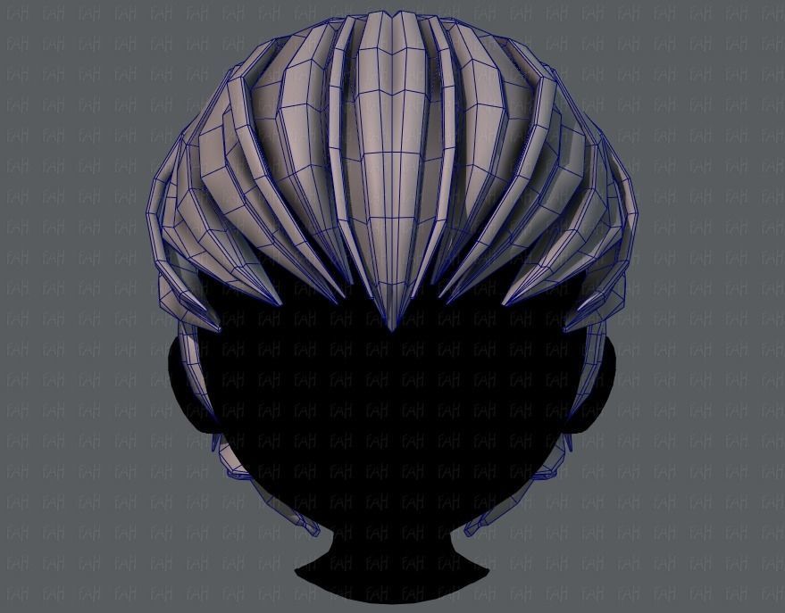 3D Hair style for boy V38 Low-poly 3D model_25