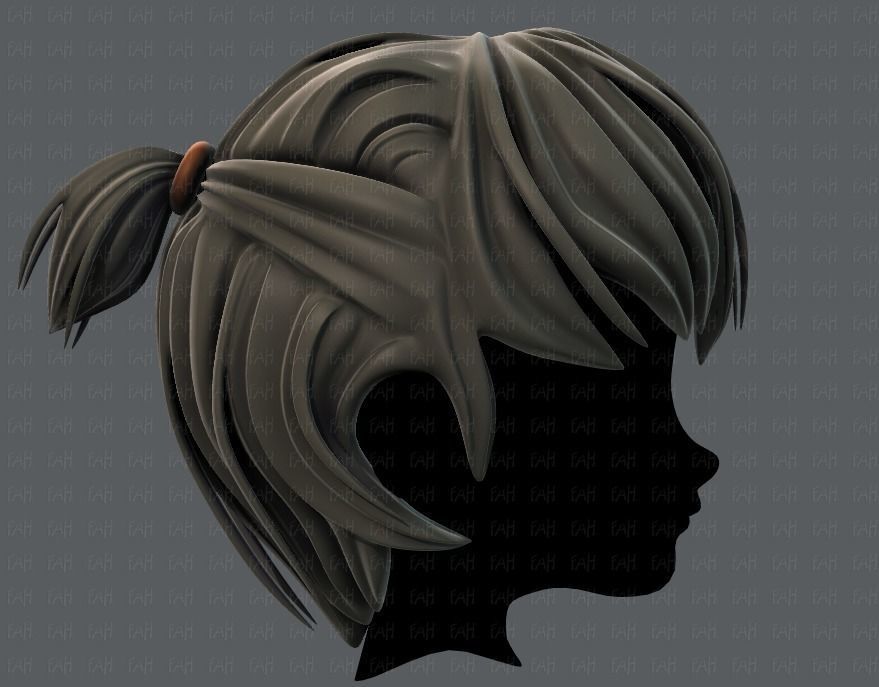 3D Hair style for boy V38 Low-poly 3D model_3