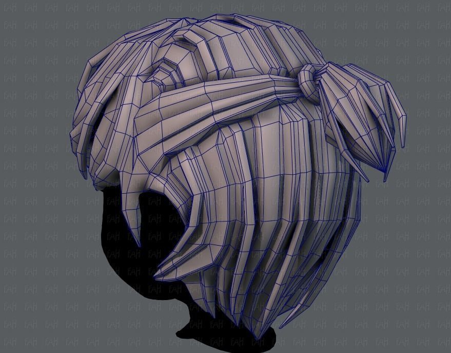 3D Hair style for boy V38 Low-poly 3D model_30