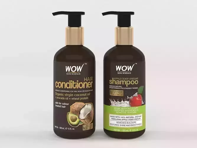 Wow Apple Cider Vinegar Hair Shampoo and Hair Conditioner Set 3D model