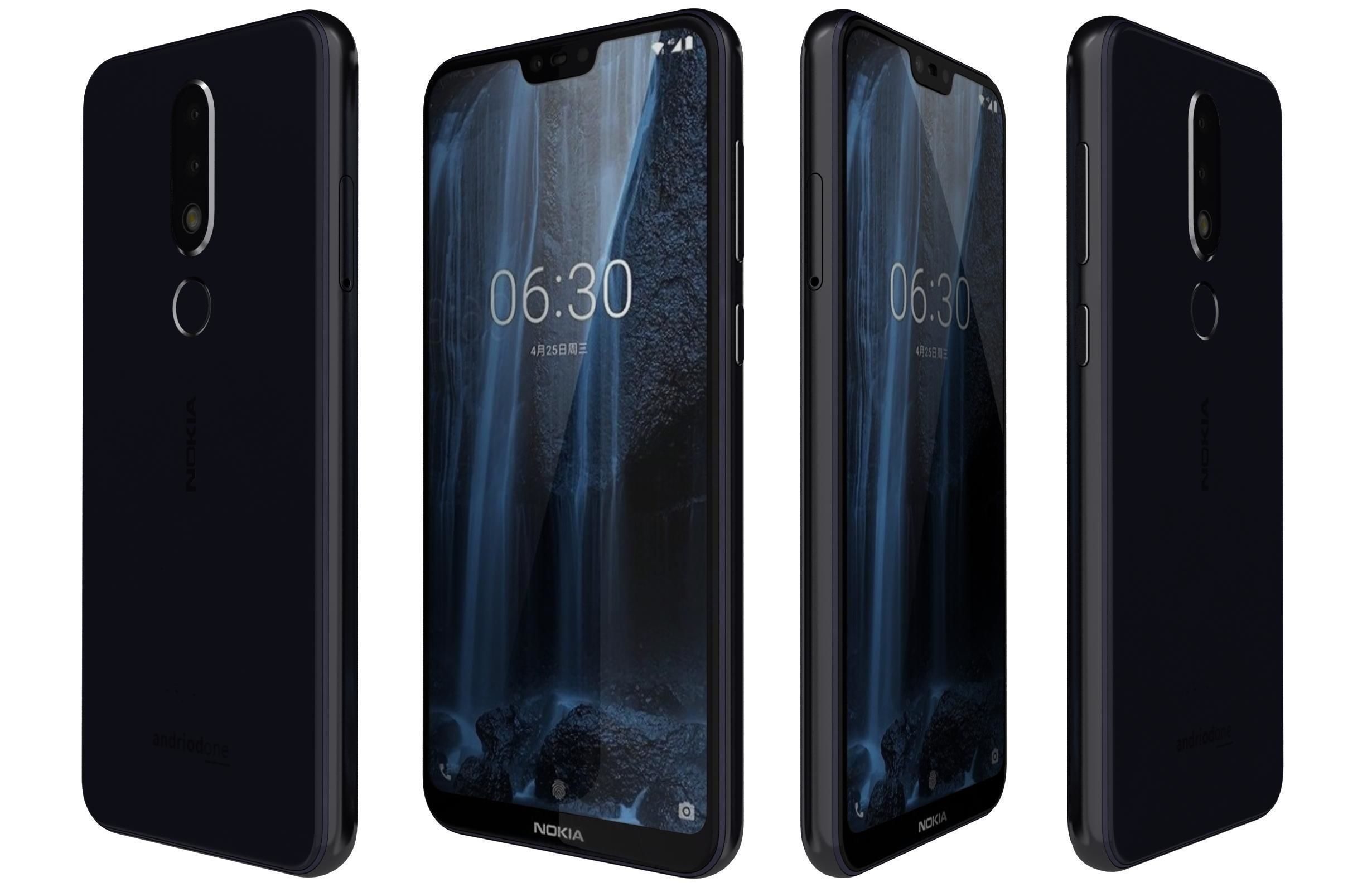 Nokia 6 1 Plus Blue 3D model_1