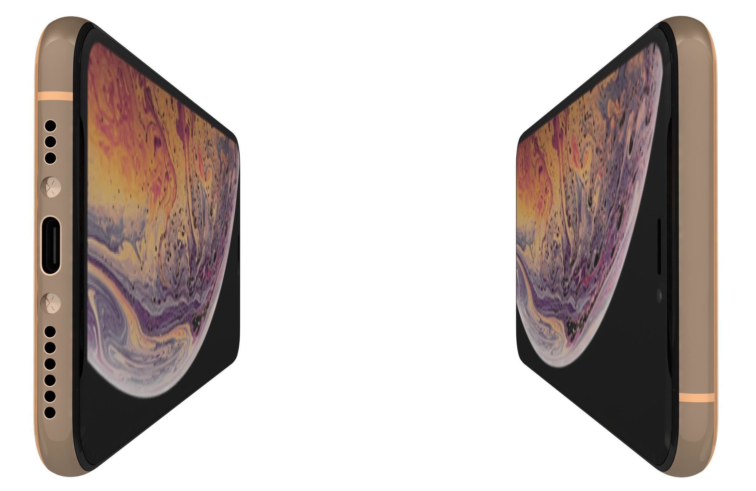 Apple iPhone XS Gold 3D model_2