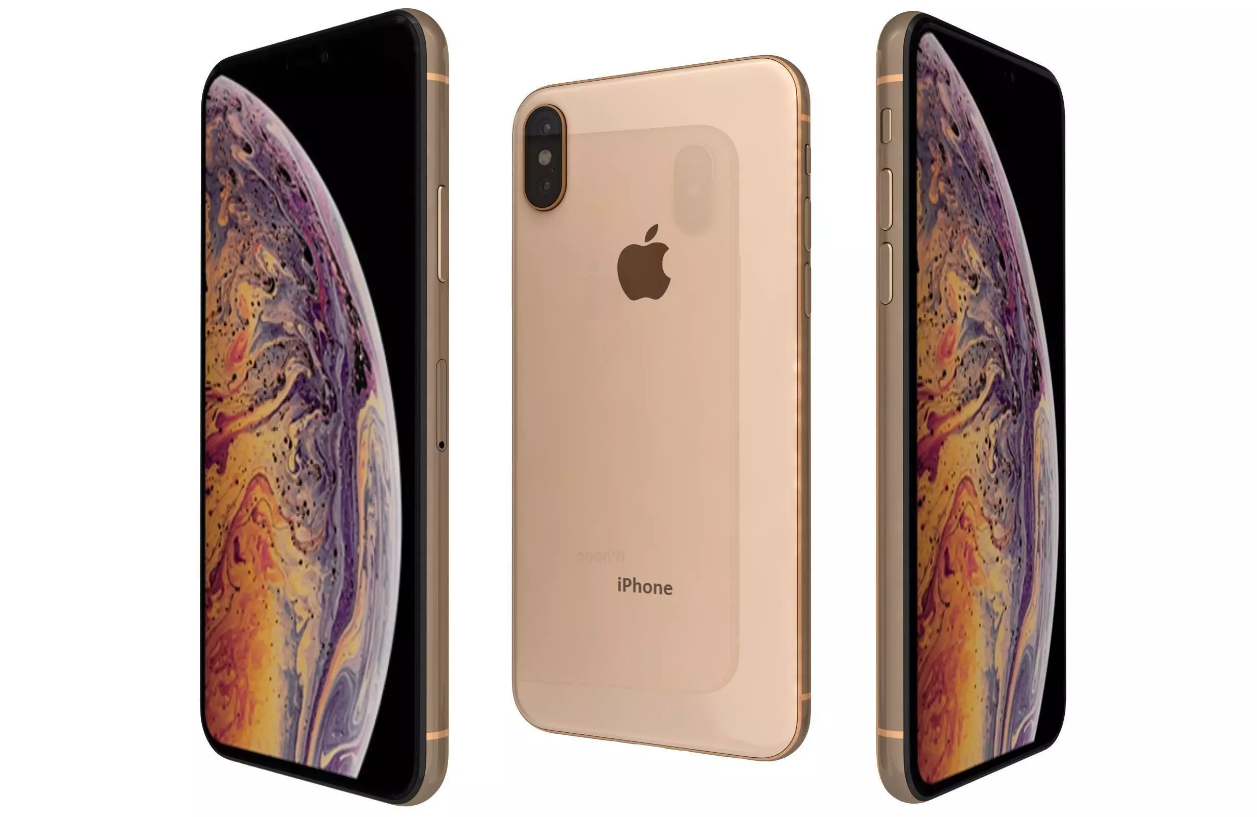 Apple iPhone XS Gold 3D model_0