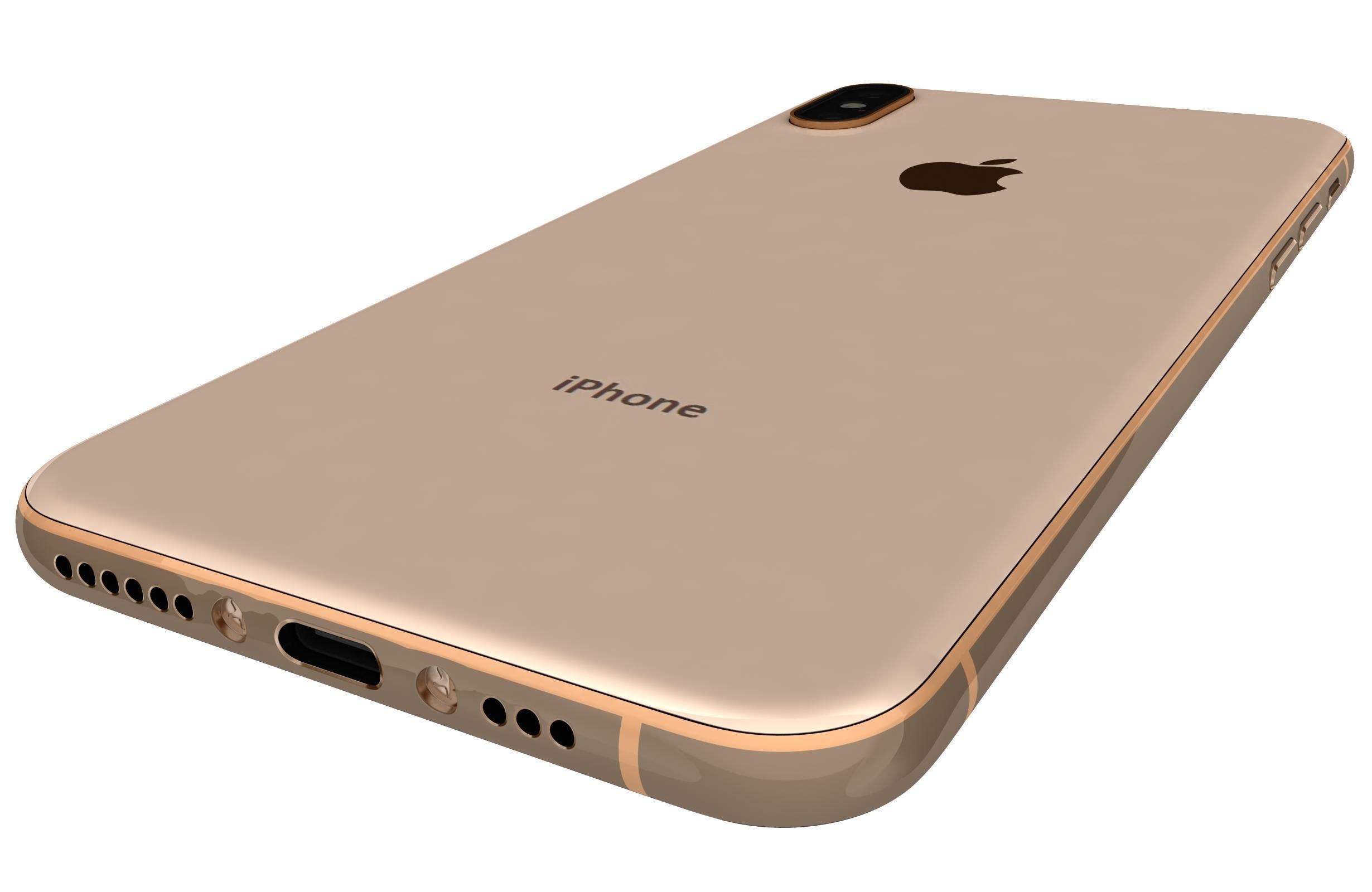 Apple iPhone XS Gold 3D model_6