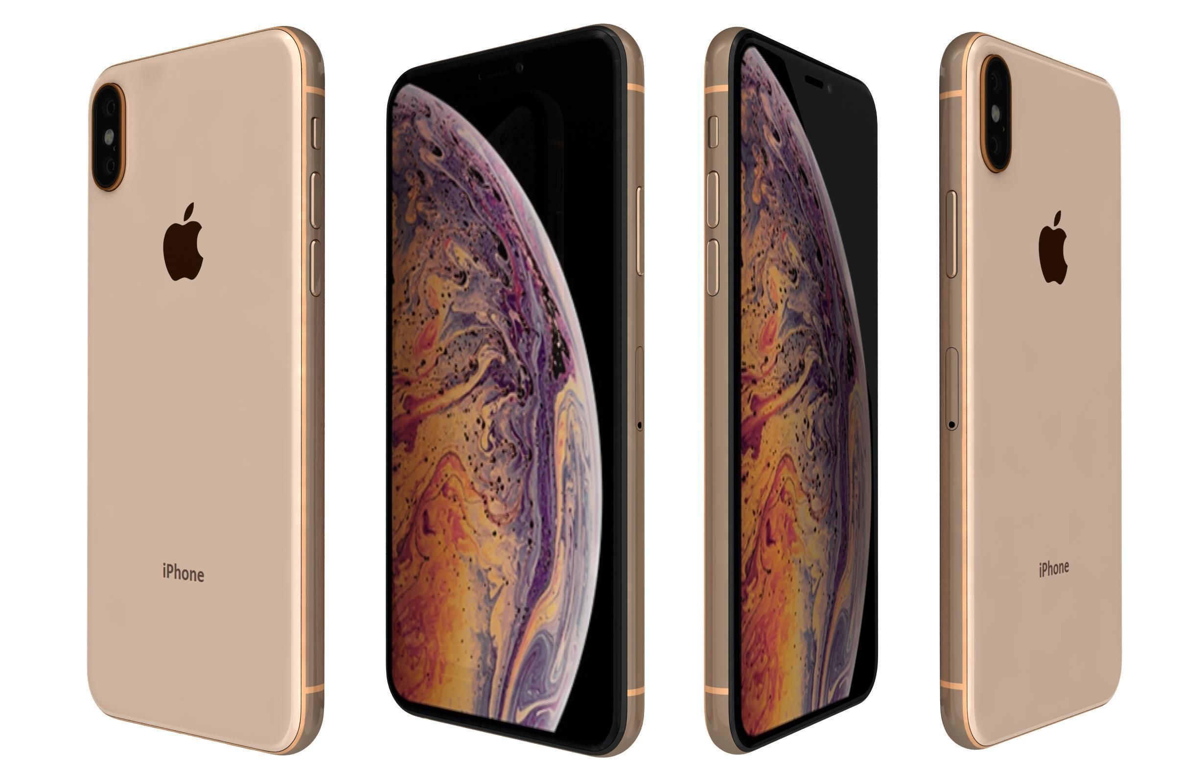 Apple iPhone XS Gold 3D model_1