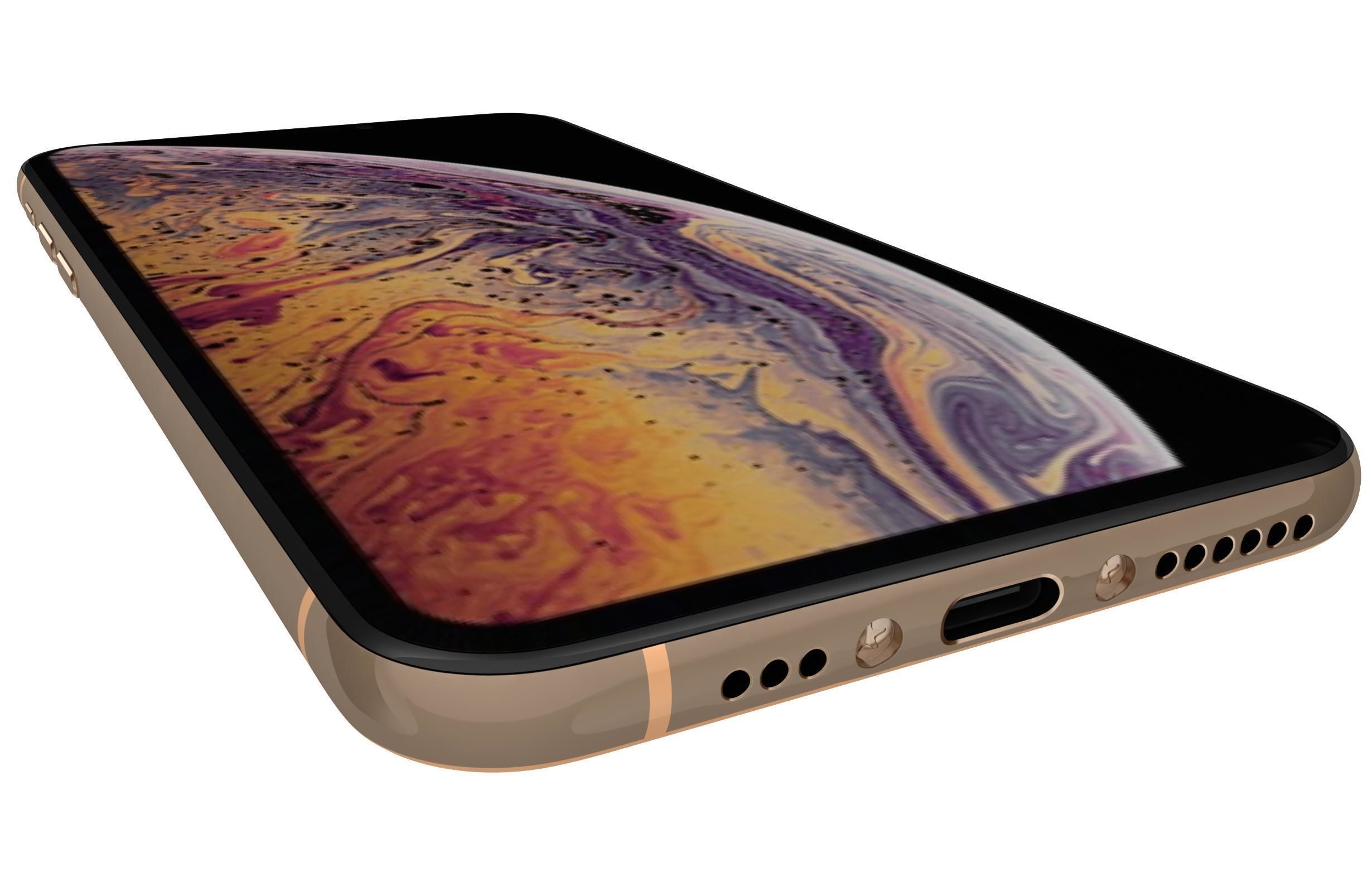Apple iPhone XS Gold 3D model_9
