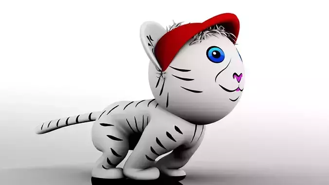 Tiger with hat 3D model