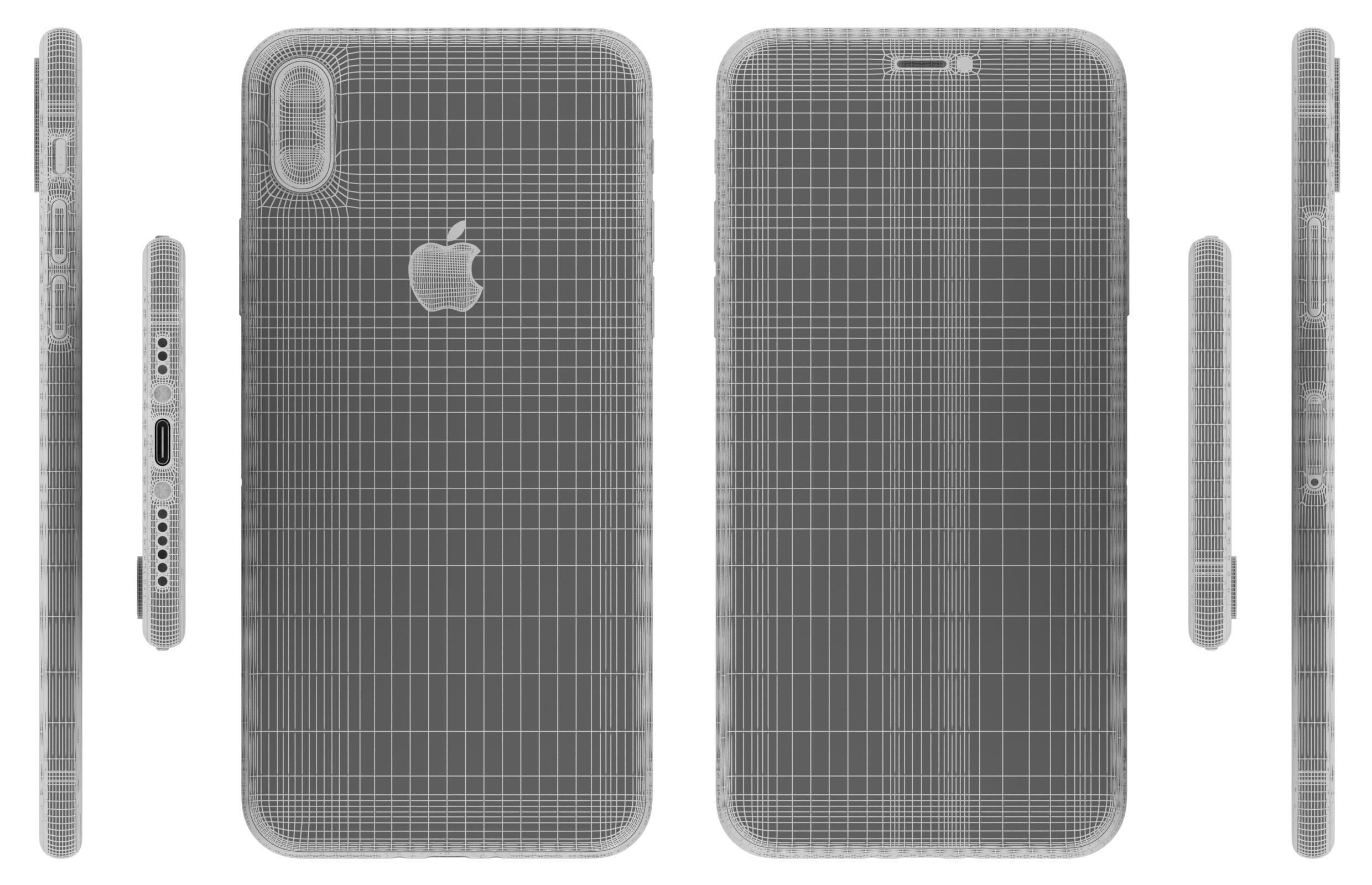 Apple iPhone XS White 3D model_11