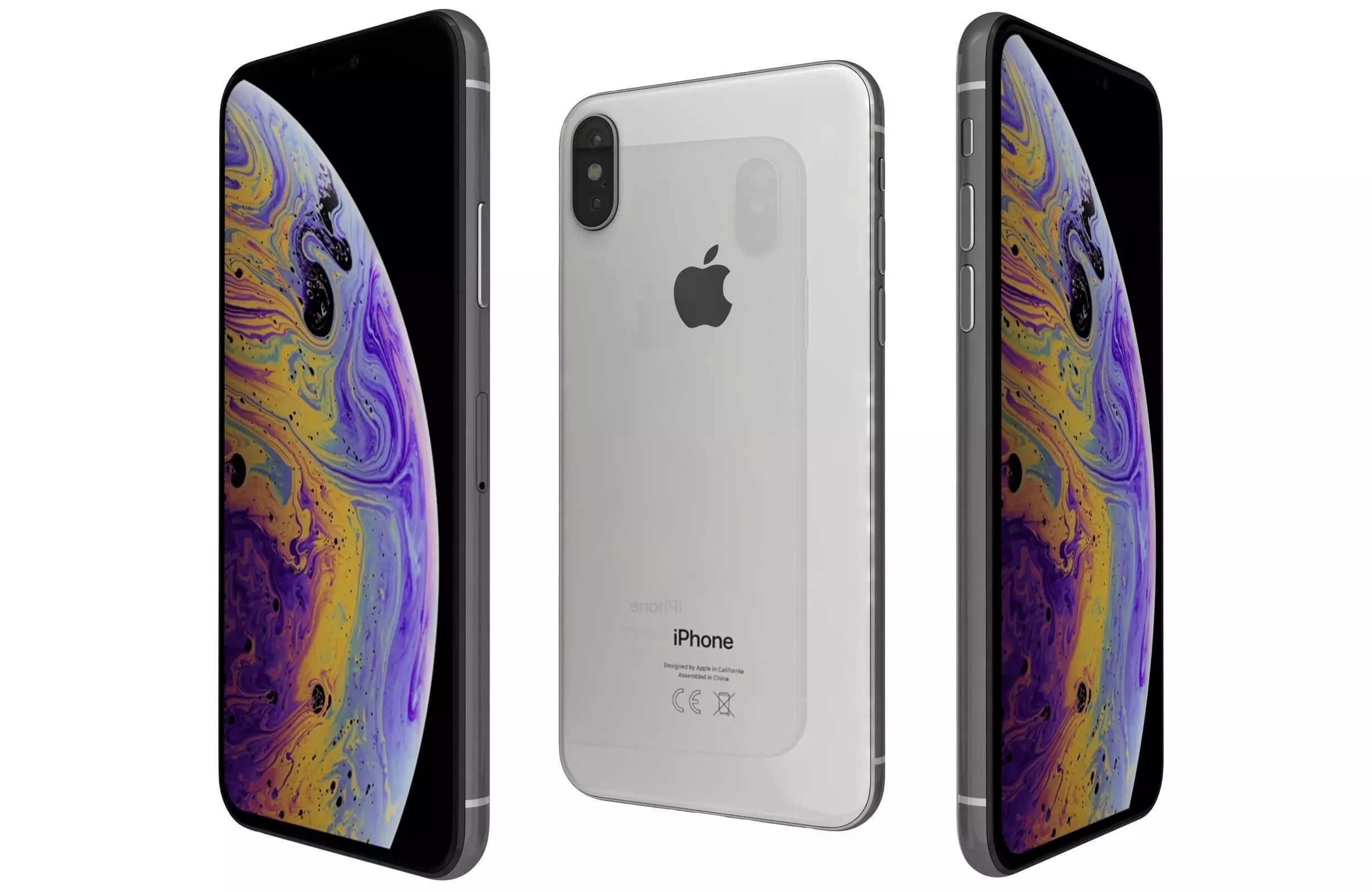 Apple iPhone XS White 3D model_0