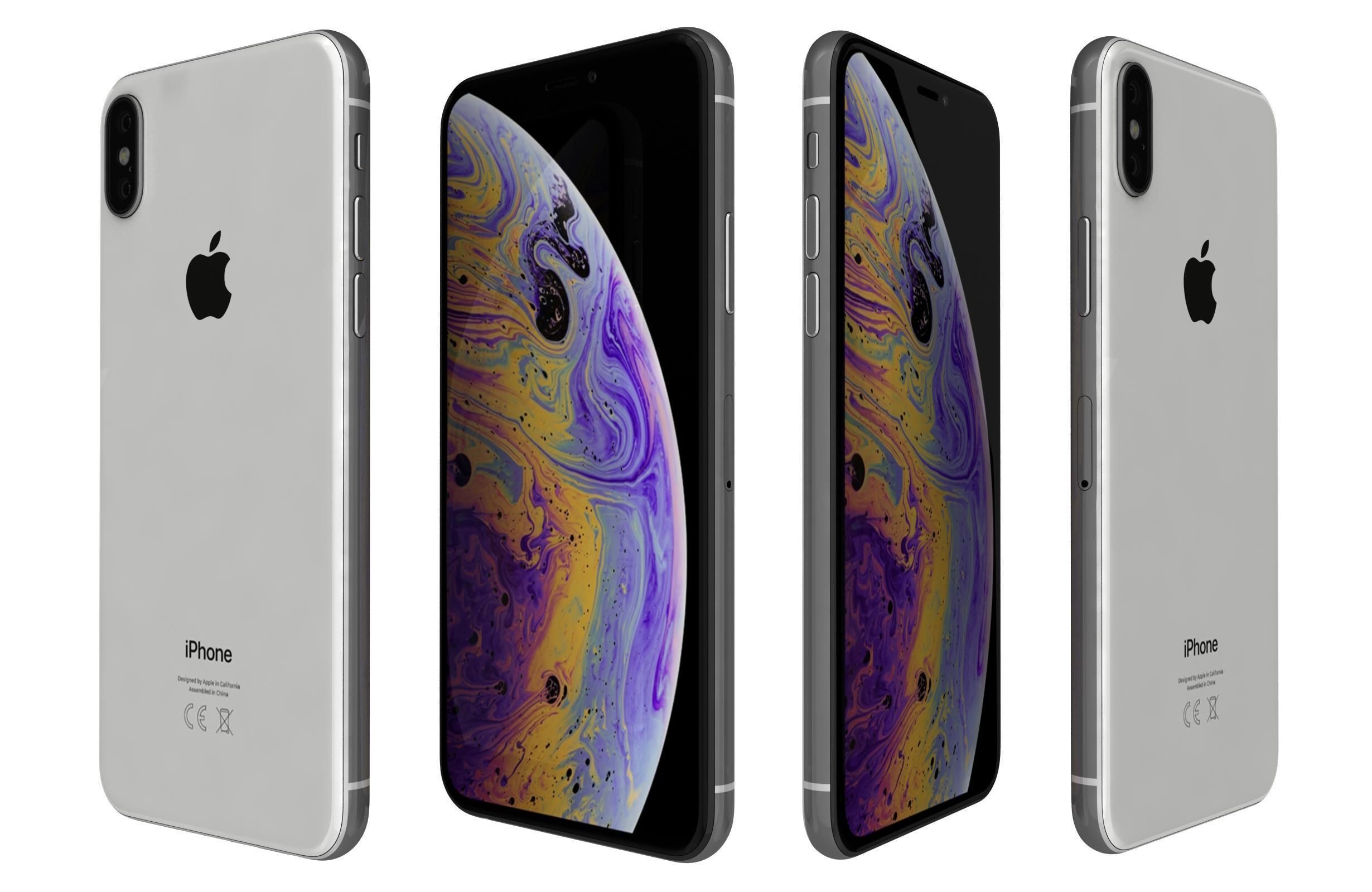 Apple iPhone XS White 3D model_1