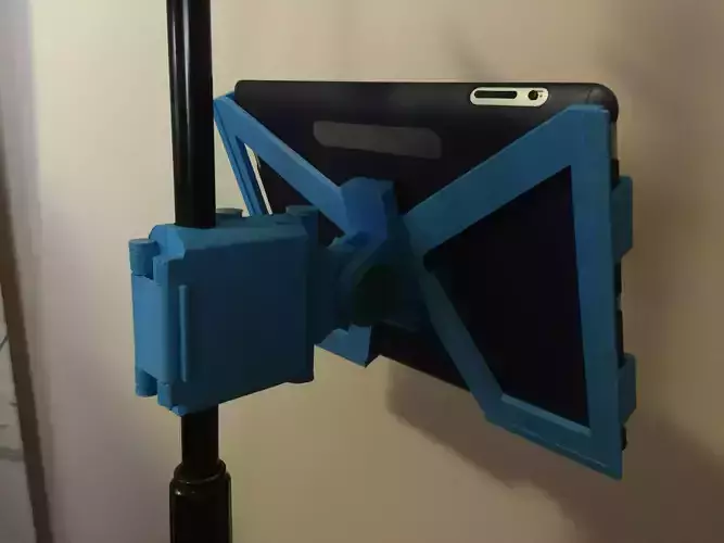 Snap-Clip Folding iPad Microphone Stand Mount 3D print model