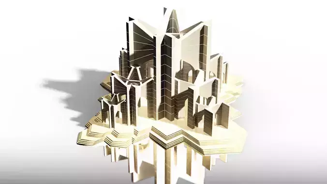 Monument snowflake canvas