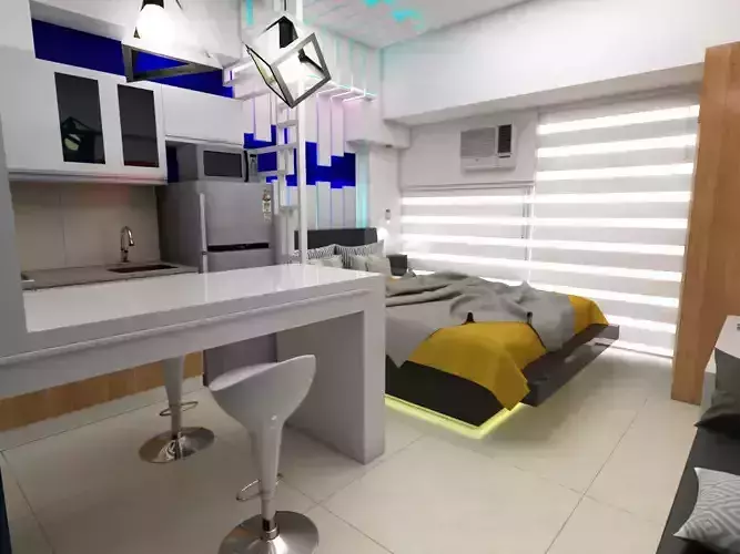 23 sqm  flat interior scene