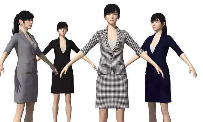 Asian Businesswoman for Maya 3D model