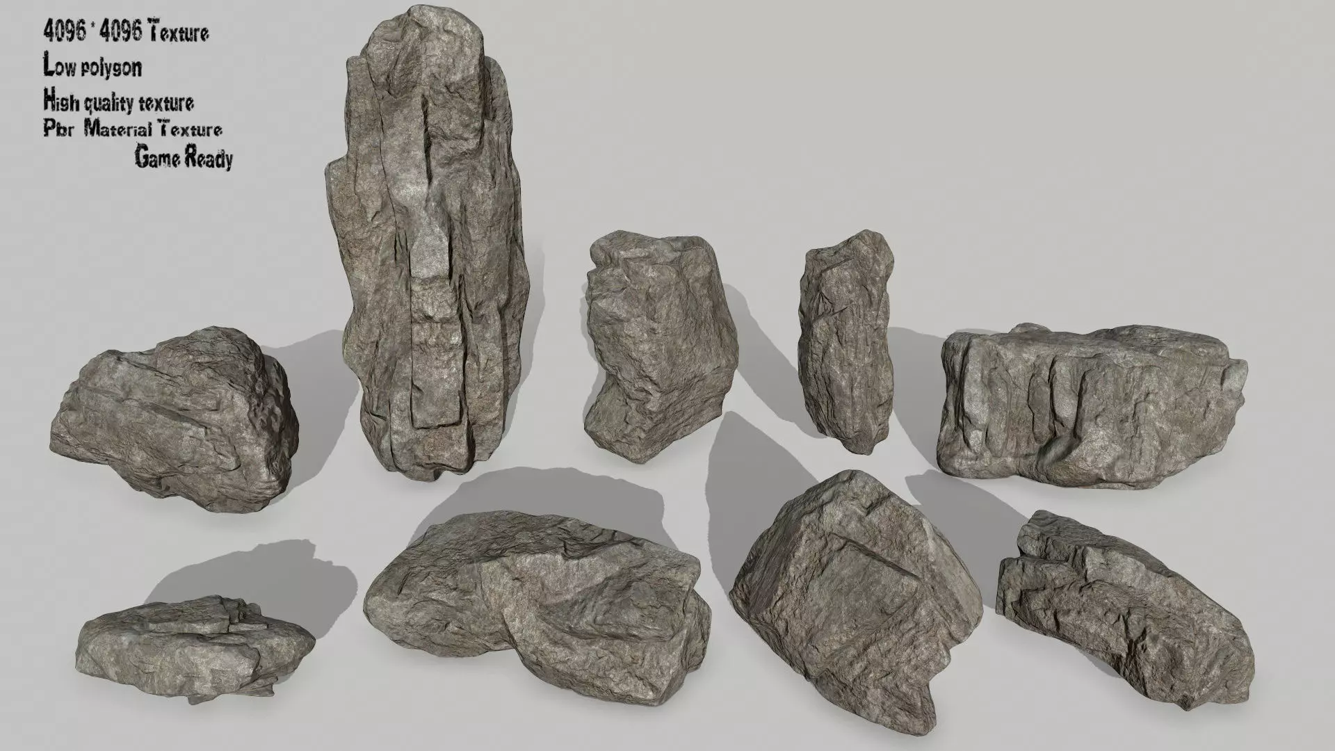 rocks rock Low-poly 3D model_0
