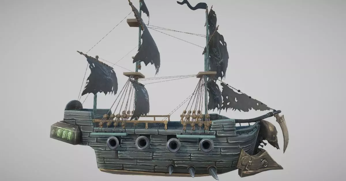 Ghost Ship Low-poly 3D model_0