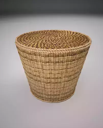 low poly basket wicker