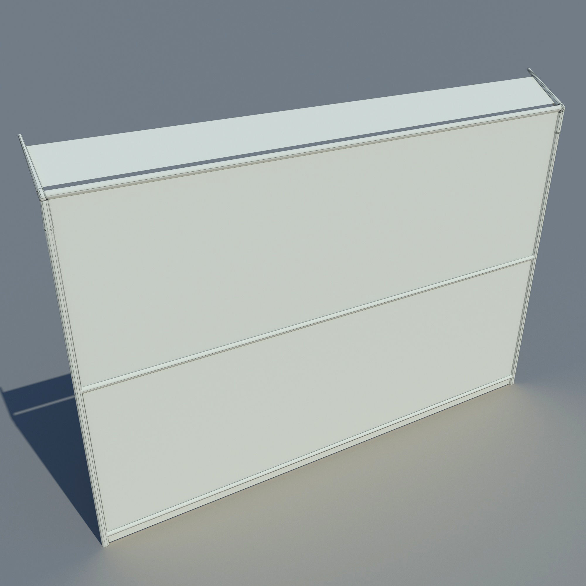 low poly Fence wall Low-poly 3D model_5