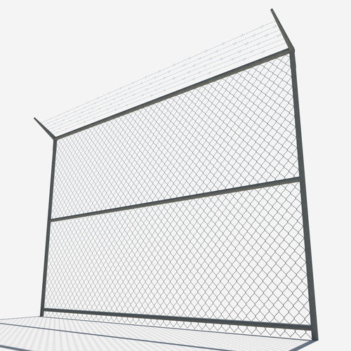 low poly Fence wall Low-poly 3D model