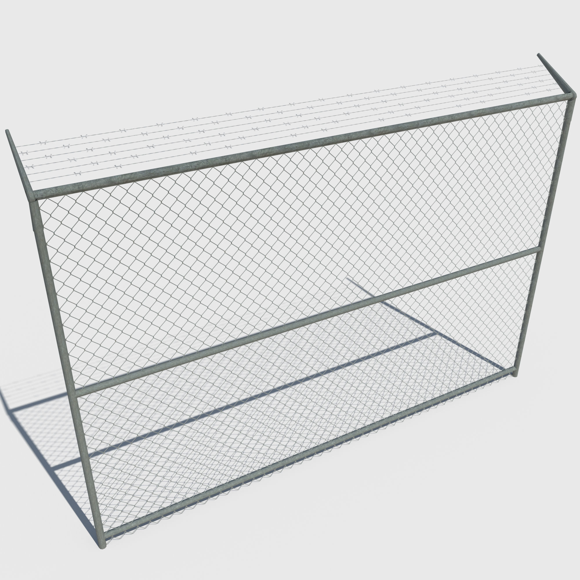 low poly Fence wall Low-poly 3D model_1