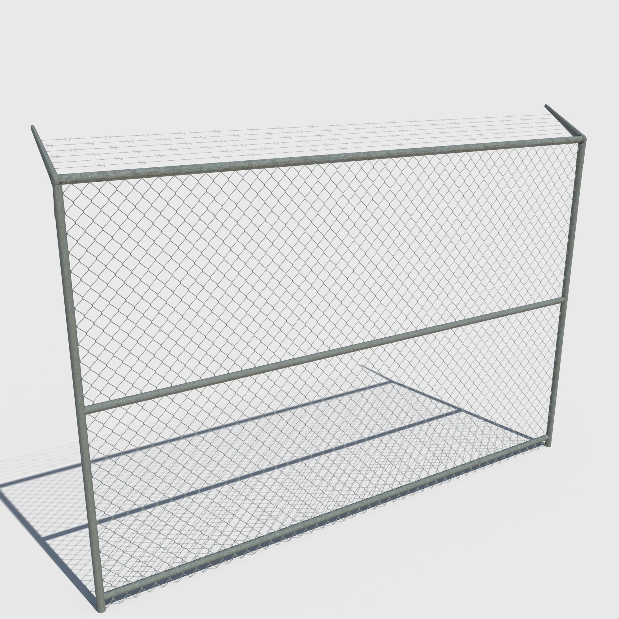 low poly Fence wall Low-poly 3D model_2