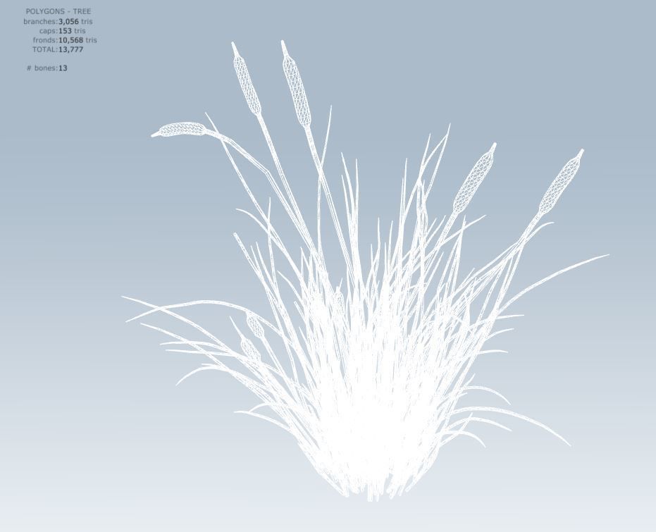 Cattail Low-poly 3D model_12