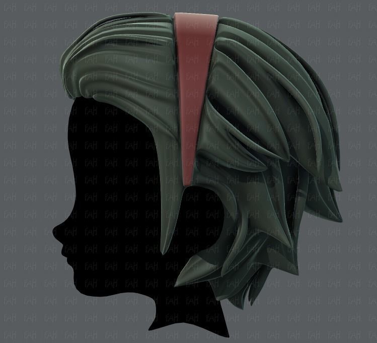 3D Hair style for boy V39 Low-poly 3D model_7