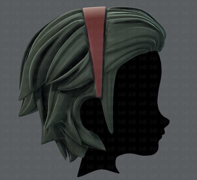 3D Hair style for boy V39 Low-poly 3D model_3