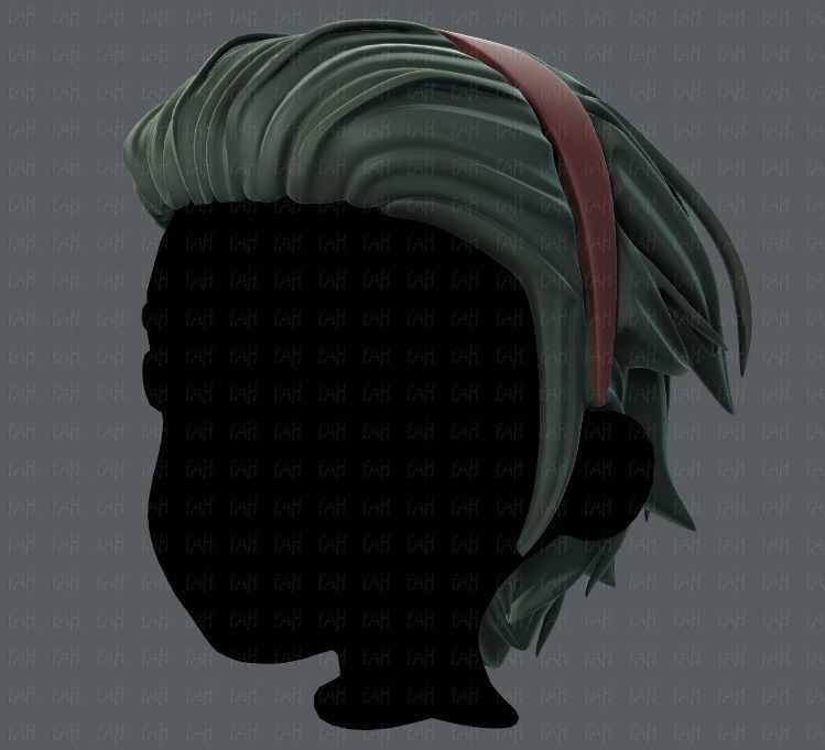 3D Hair style for boy V39 Low-poly 3D model_8